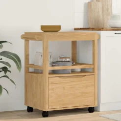 vidaXL Keuken Trolley FLORO Wasbruin 72,5 x 45 x 80 cm