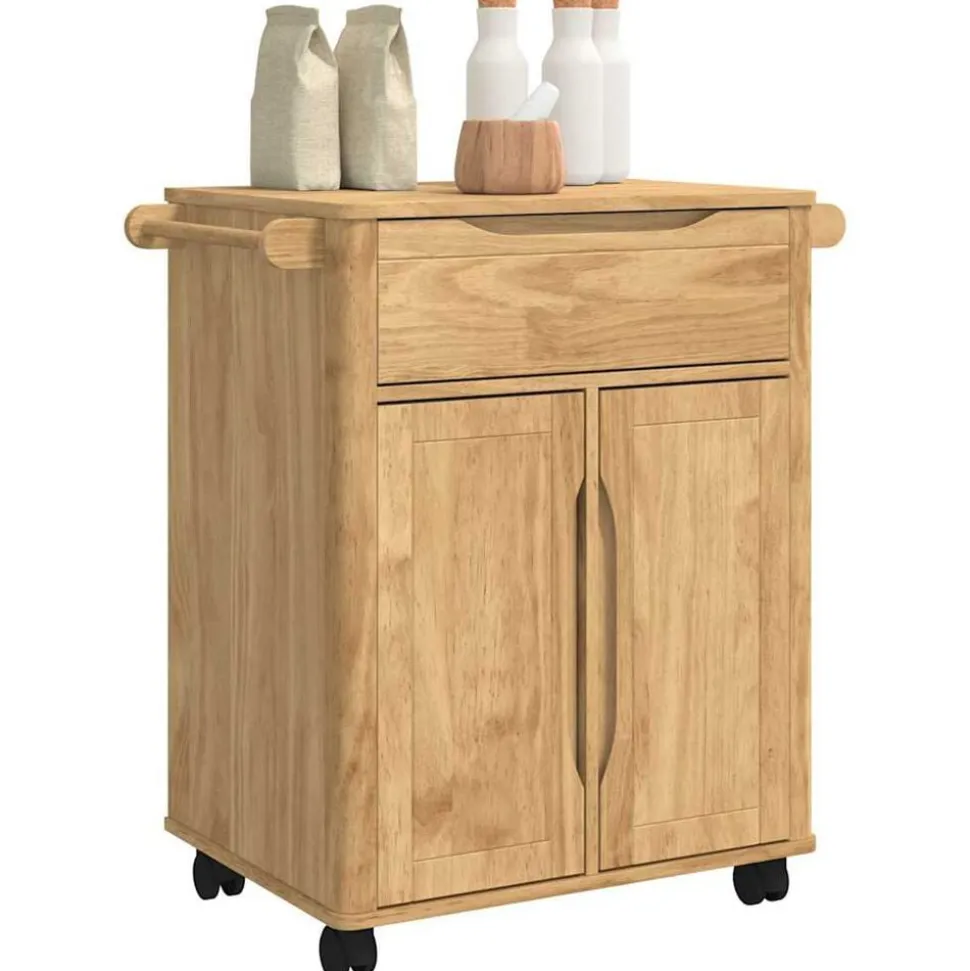 vidaXL Keuken Trolley FLORO Wasbruin 72,5 x 45 x 80 cm