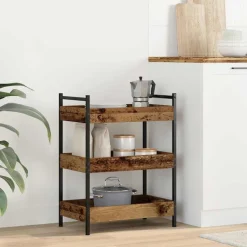 vidaXL Keuken Trolley Oud hout 50 x 30 x 70 cm Bewerkt hout