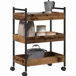 vidaXL Keuken Trolley Oud hout 50 x 30 x 70 cm Bewerkt hout