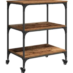 vidaXL Keuken Trolley Oud Hout 60 x 41 x 76 cm Bewerkt hout
