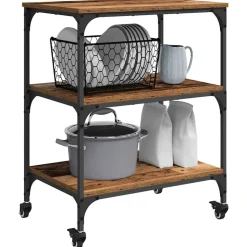 vidaXL Keuken Trolley Oud Hout 60 x 41 x 76 cm Bewerkt hout