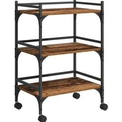 vidaXL Keuken Trolley Oud Hout 50 x 35 x 75.5 cm Bewerkt hout