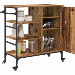 vidaXL Keuken Trolley Oudhout 87.5 x 39 x 84.5 cm Bewerkt hout