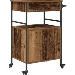 vidaXL Keuken Trolley Oudhout 56 x 43 x 89,5 cm Bewerkt hout