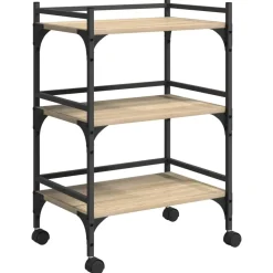 vidaXL Keuken Trolley Sonoma Eiken 50 x 35 x 75,5 cm Bewerkt hout