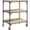 vidaXL Keuken Trolley Sonoma Eiken 60 x 41 x 76 cm Bewerkt hout