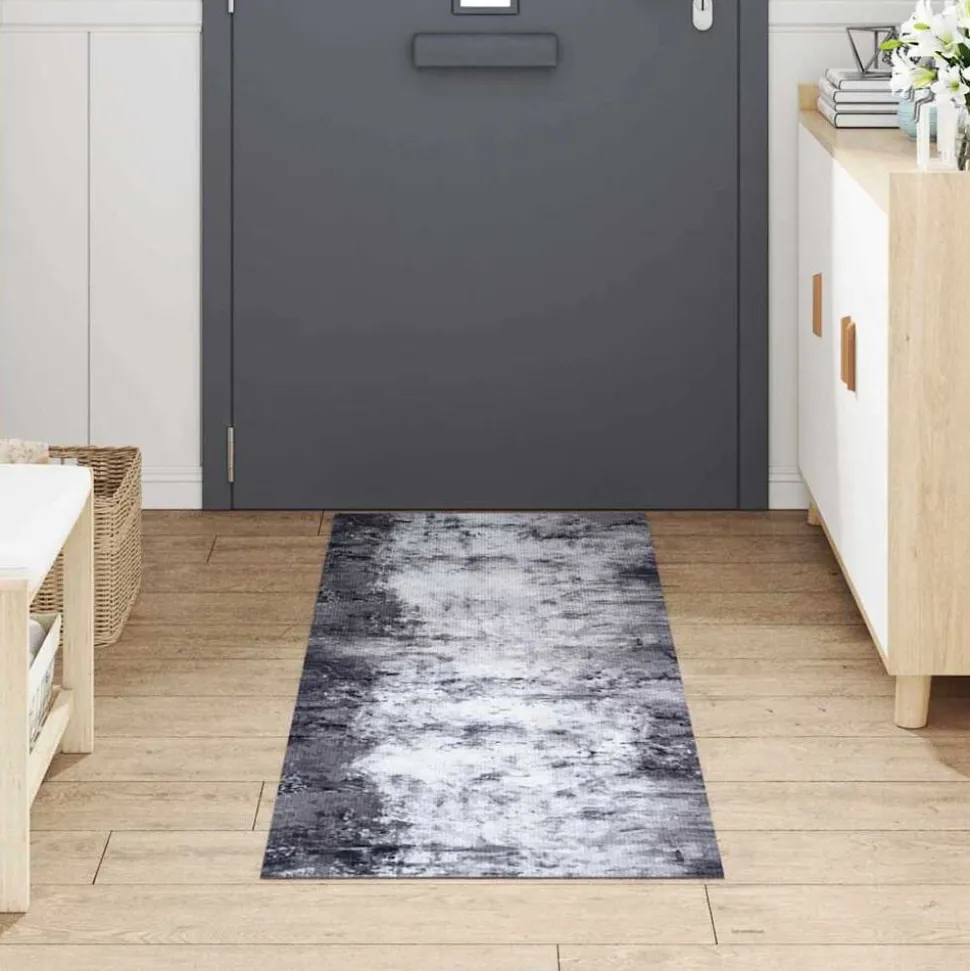 vidaXL Keuken Vloerkleed Grijs 180 x 60 cm Fluweel