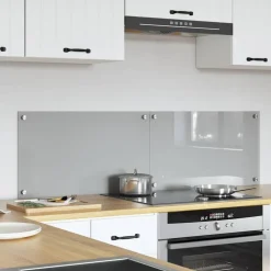 vidaXL Keukenachterwand 2 pcs Lichtgrijs 70 x 40 cm gehard glas