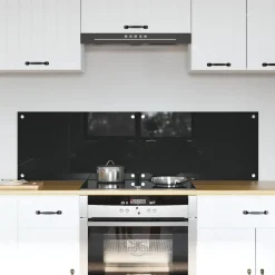 vidaXL Keukenachterwand 2 pcs Zwart 70 x 40 cm gehard glas