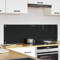 vidaXL Keukenachterwand 2 pcs Zwart 70 x 40 cm gehard glas
