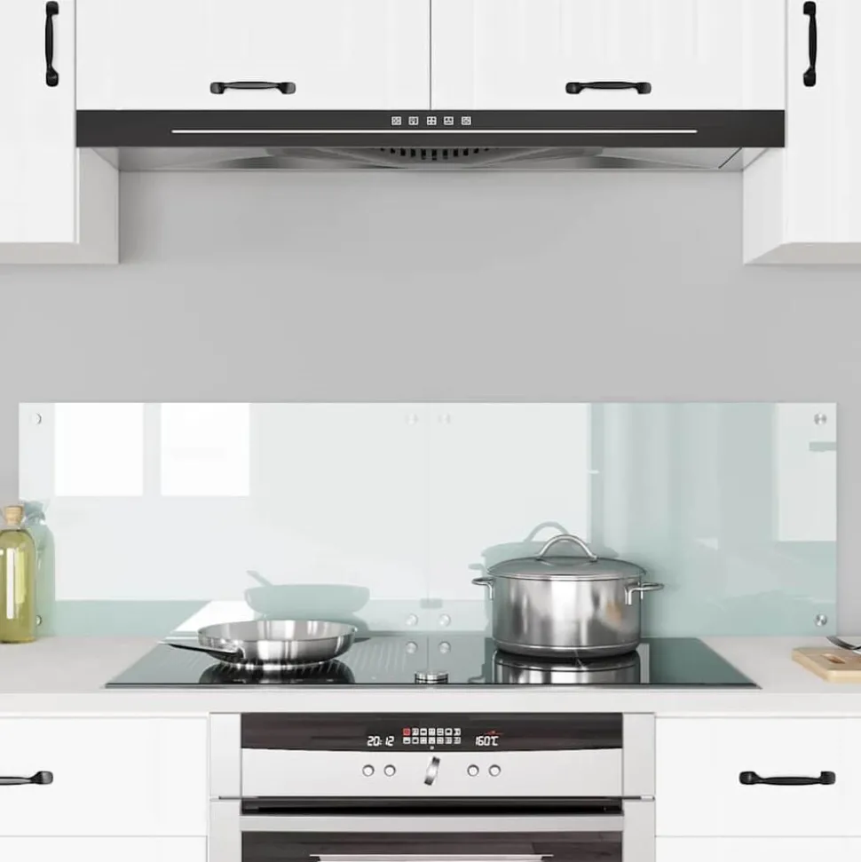 vidaXL Keukenachterwand 2 pcs Wit 70 x 40 cm gehard glas