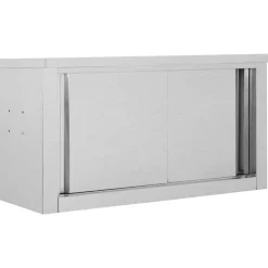 vidaXL Keukenbovenkast met schuifdeuren 90x40x50 cm roestvrij staal