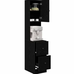 vidaXL Keukenbuffet met lade met plank Zwart Eiken 32 x 50 x 180 cm