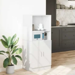 vidaXL Keukenkast 57x41,5x131,5 cm bewerkt hout wit