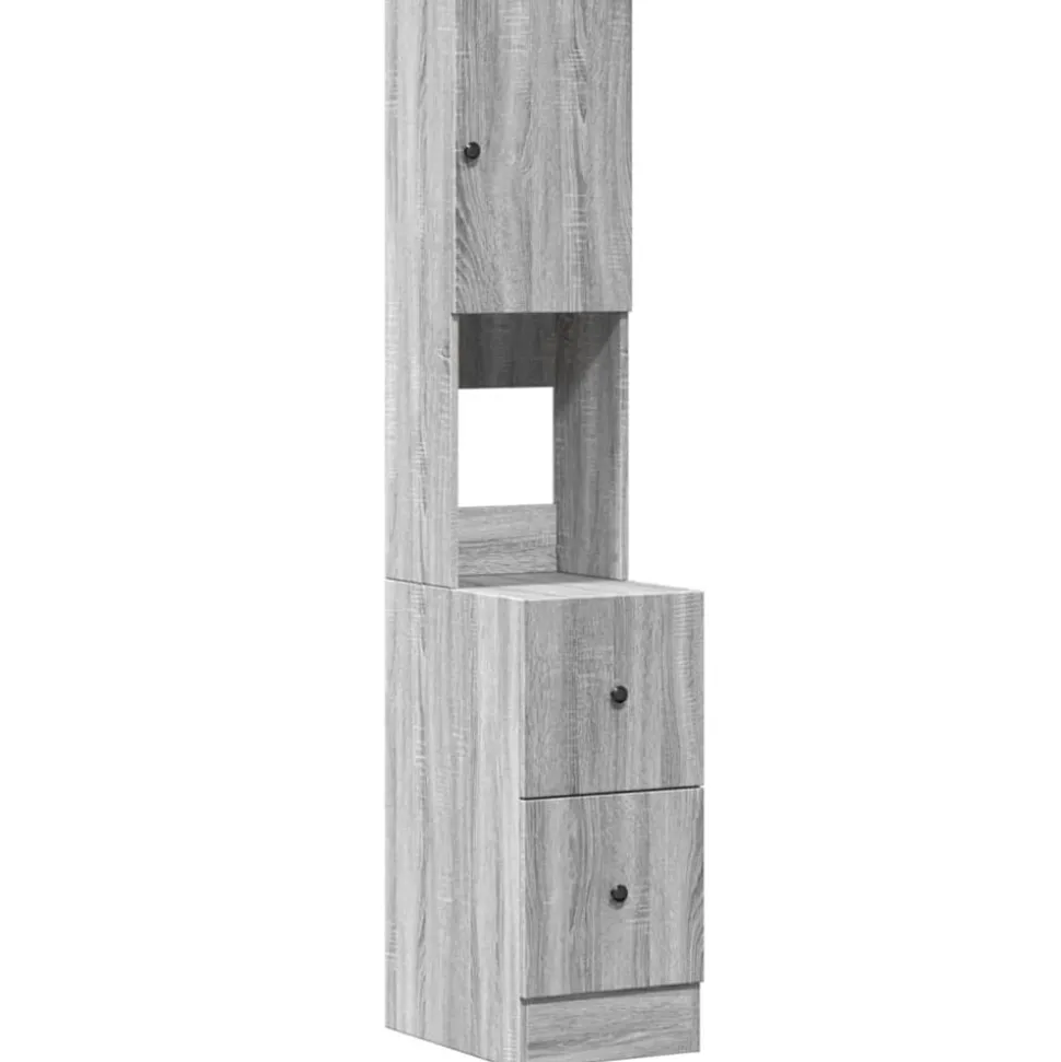 vidaXL Keukenkast 35x50x180 cm bewerkt hout grijs sonoma eiken