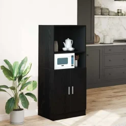 vidaXL Keukenkast 57x41,5x131,5 cm bewerkt hout zwart