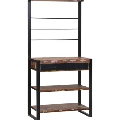 vidaXL Keukenrek Multikleur en Zwart 80 x 40 x 160 cm