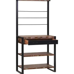 vidaXL Keukenrek Multikleur en Zwart 80 x 40 x 160 cm