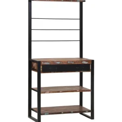 vidaXL Keukenrek Multikleur en Zwart 80 x 40 x 160 cm