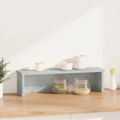 vidaXL Keukenrek stapelbaar 50x15x16 cm bewerkt hout betongrijs