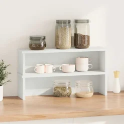 vidaXL Keukenrekken stapelbaar 2 st 50x15x16 cm wit