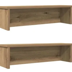vidaXL Keukenrekken stapelbaar 2 st 50x15x16 cm artisanaal eikenkleur