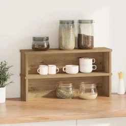 vidaXL Keukenrekken stapelbaar 2 st 50x15x16 cm artisanaal eikenkleur
