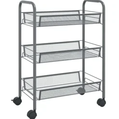 vidaXL Keukentrolley 3-laags 46x26x54 cm ijzer grijs