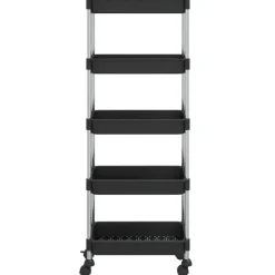 vidaXL Keukentrolley 5-laags 42x29x128 cm ijzer en ABS zwart