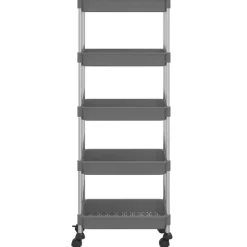 vidaXL Keukentrolley 5-laags 42x29x128 cm ijzer en ABS grijs