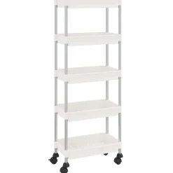 vidaXL Keukentrolley 5-laags 42x29x128 cm ijzer en ABS wit