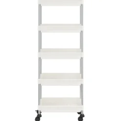 vidaXL Keukentrolley 5-laags 42x29x128 cm ijzer en ABS wit