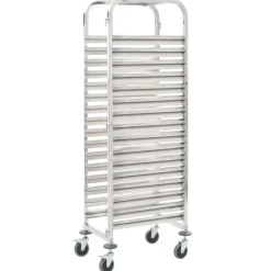 vidaXL Keukentrolley 16-laags 38x55x163 cm roestvrij staal