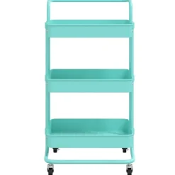 vidaXL Keukentrolley 3-laags 42x35x85 cm ijzer en ABS turquoise
