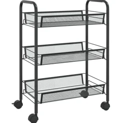 vidaXL Keukentrolley 3-laags 46x26x64 cm ijzer zwart