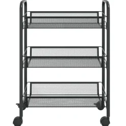 vidaXL Keukentrolley 3-laags 46x26x64 cm ijzer zwart