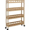 vidaXL Keukentrolley met Wielen Naturel 60 x 18 x 97 cm Bamboe
