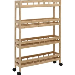 vidaXL Keukentrolley met Wielen Naturel 60 x 18 x 97 cm Bamboe