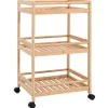 vidaXL Keukentrolley met Wielen Naturel 46 x 38 x 76 cm Bamboe