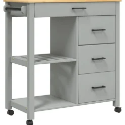 vidaXL Keukentrolley MONZA 84x40x88,5 cm massief grenenhout