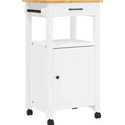 vidaXL Keukentrolley MONZA 48x40x88,5 cm massief grenenhout