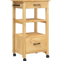 vidaXL Keukentrolley MONZA 48x40x88,5 cm massief grenenhout