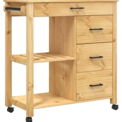 vidaXL Keukentrolley MONZA 84x40x88,5 cm massief grenenhout