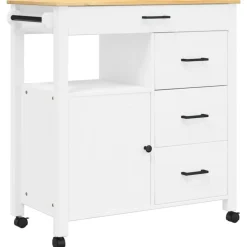 vidaXL Keukentrolley MONZA 84x40x88,5 cm massief grenenhout