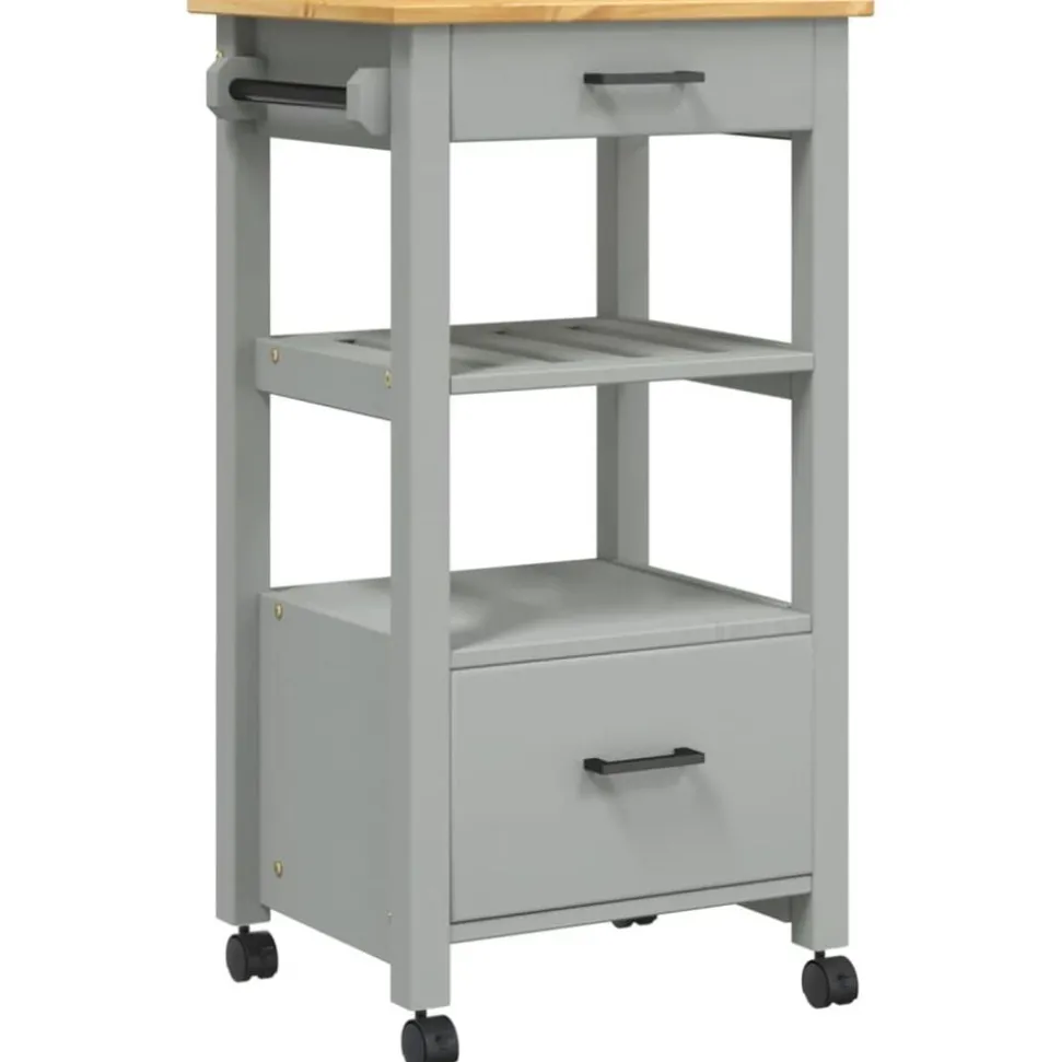 vidaXL Keukentrolley MONZA 48x40x88,5 cm massief grenenhout