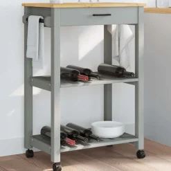 vidaXL Keukentrolley MONZA 60x40x88,5 cm massief grenenhout