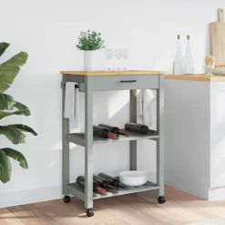 vidaXL Keukentrolley MONZA 60x40x88,5 cm massief grenenhout
