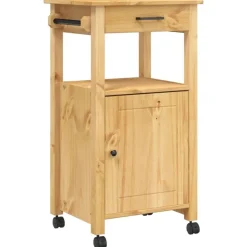 vidaXL Keukentrolley MONZA 48x40x88,5 cm massief grenenhout