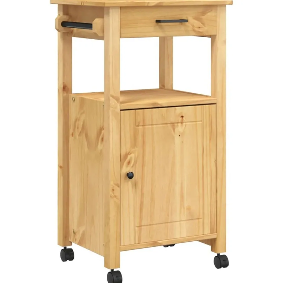 vidaXL Keukentrolley MONZA 48x40x88,5 cm massief grenenhout